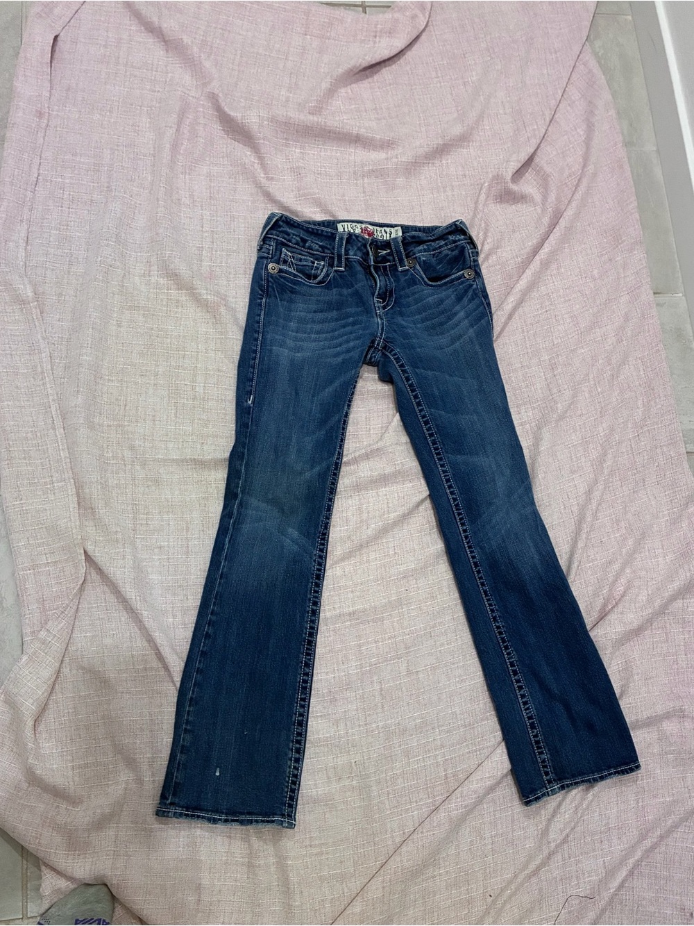 Vigoss Y2K Flap Pocket Bootcut Jeans Medium Dark Wash Size 5/6